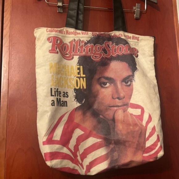 Vintage Rolling Stone Michael Jackson "Life As A Man" Cover Tote Bag Pop Rock - Picture 2 of 6